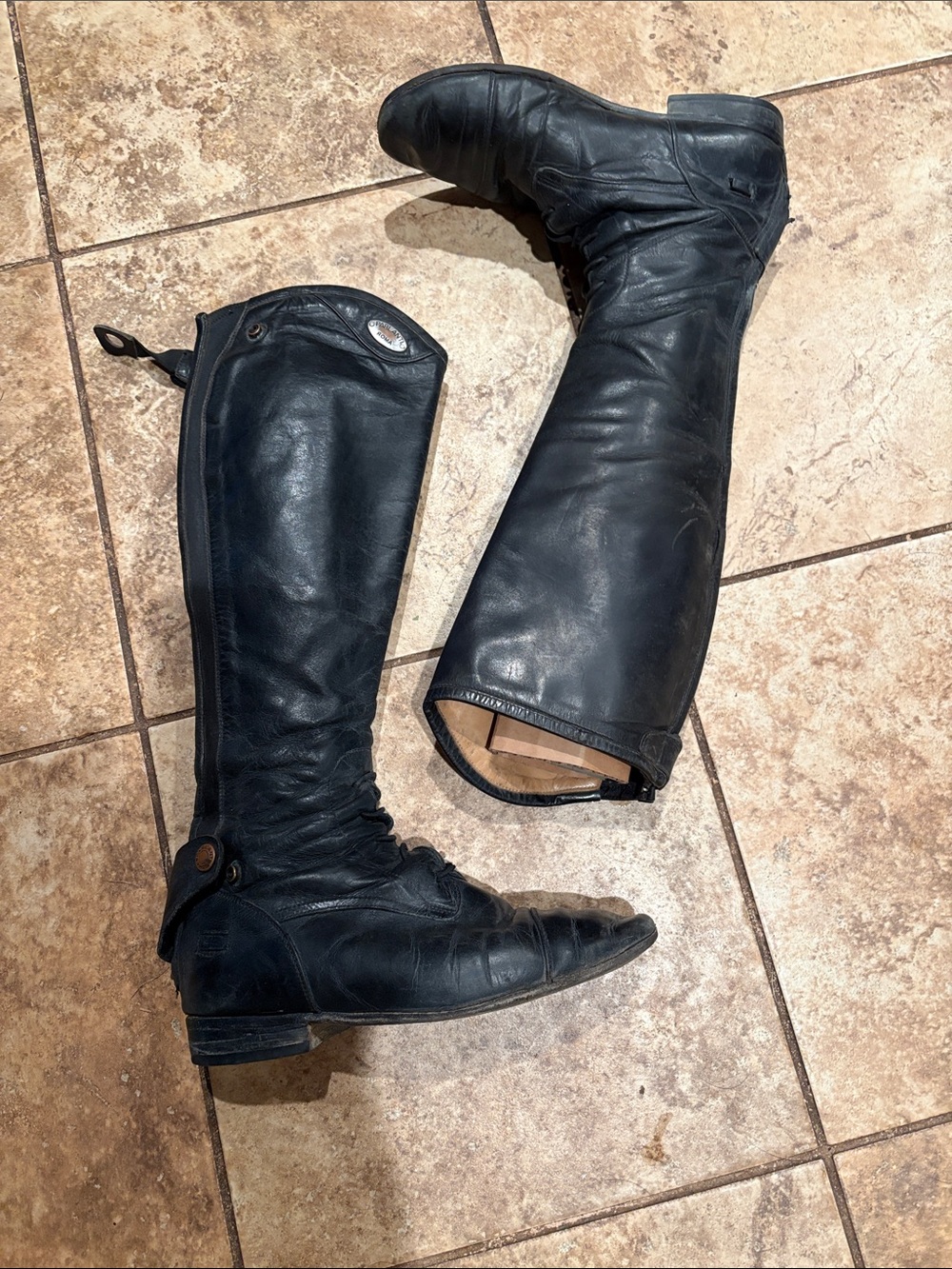 Kids custom Parlanti Black Leather Tall Riding Boots